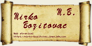 Mirko Bozitovac vizit kartica